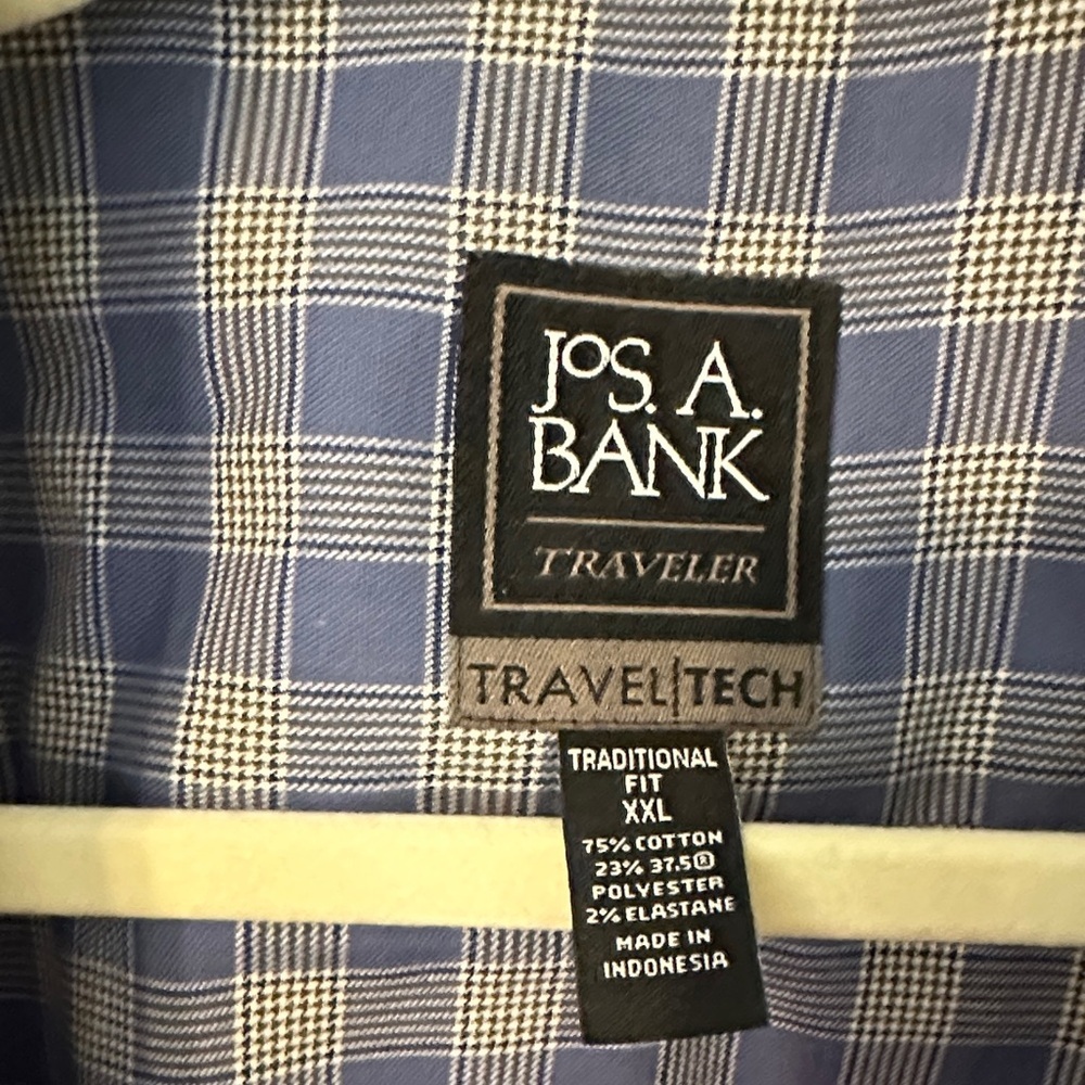 Jos. A. Bank Blue and White Plaid Shirt - Picture 2 of 5